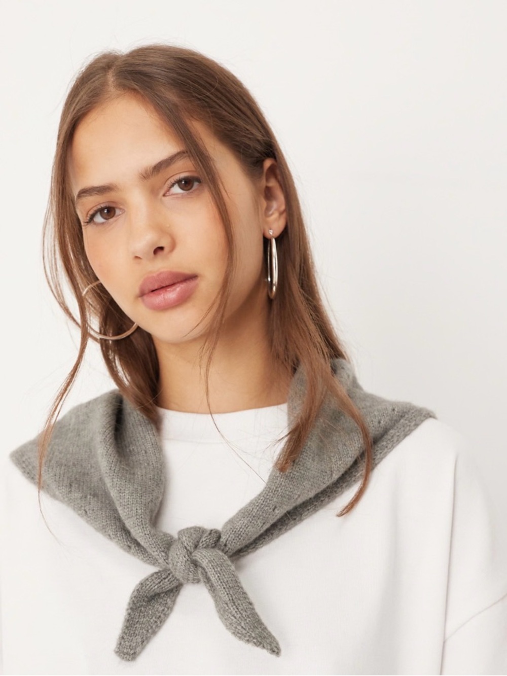 NWT 🩶 Free People Gray Essential Triangle Scarf